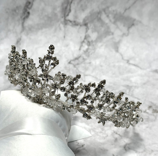 Floral Rhinestone Tiara