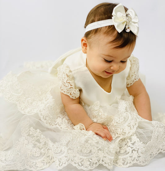 LB | Florence Dress | High-Low Satin & Lace