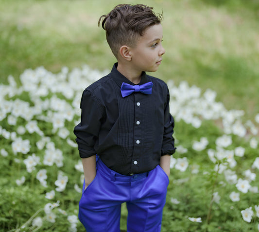 Boys Bamboo Blend Pleated Dress Shirt