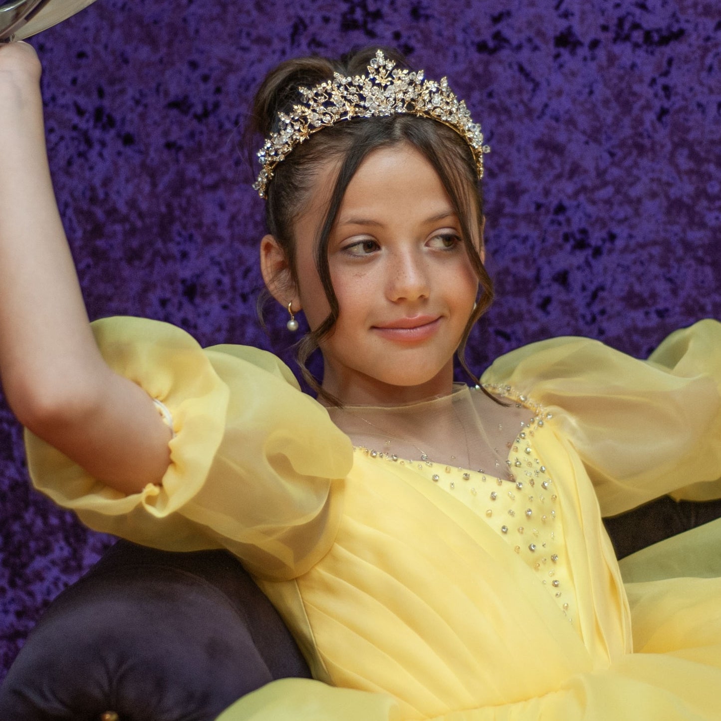 Floral Rhinestone Tiara
