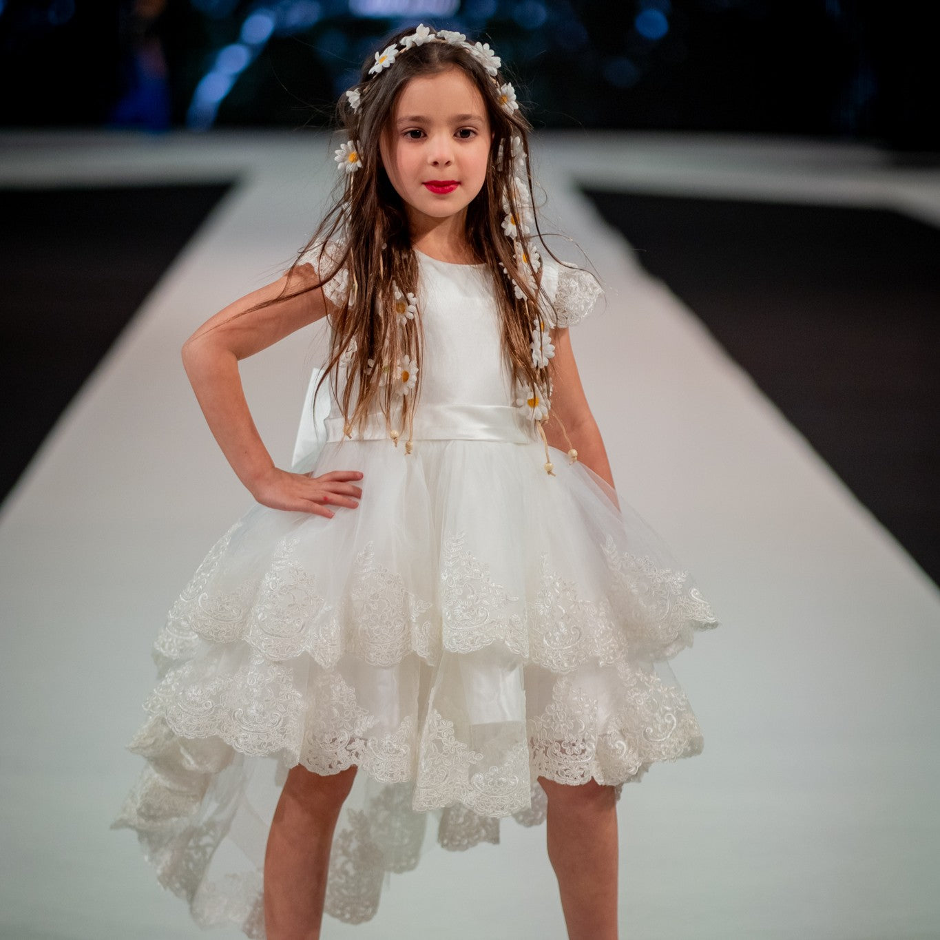 LB | Florence Dress | High-Low Satin & Lace