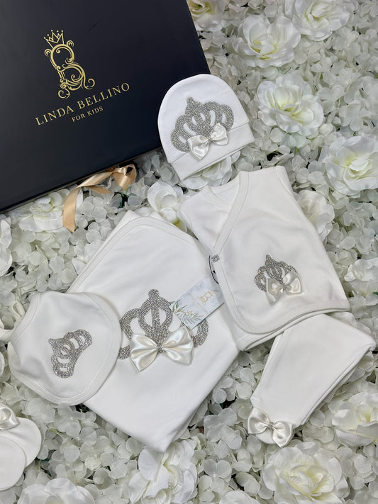 LB Lux Baby Gift Set | White | 9 Piece Set