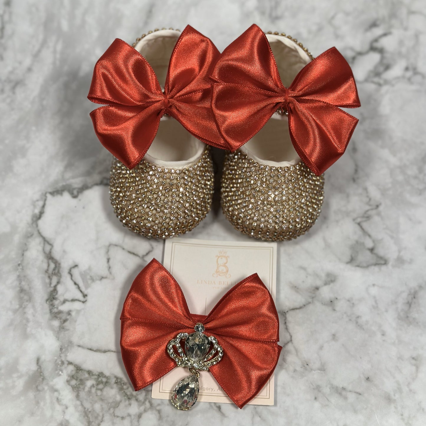 Linda Bellino Baby Luxe Set – Sparkly Shoes & Headband