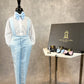 LB Creased Suspender Dress Pants With Matching Bow- Baby Blue