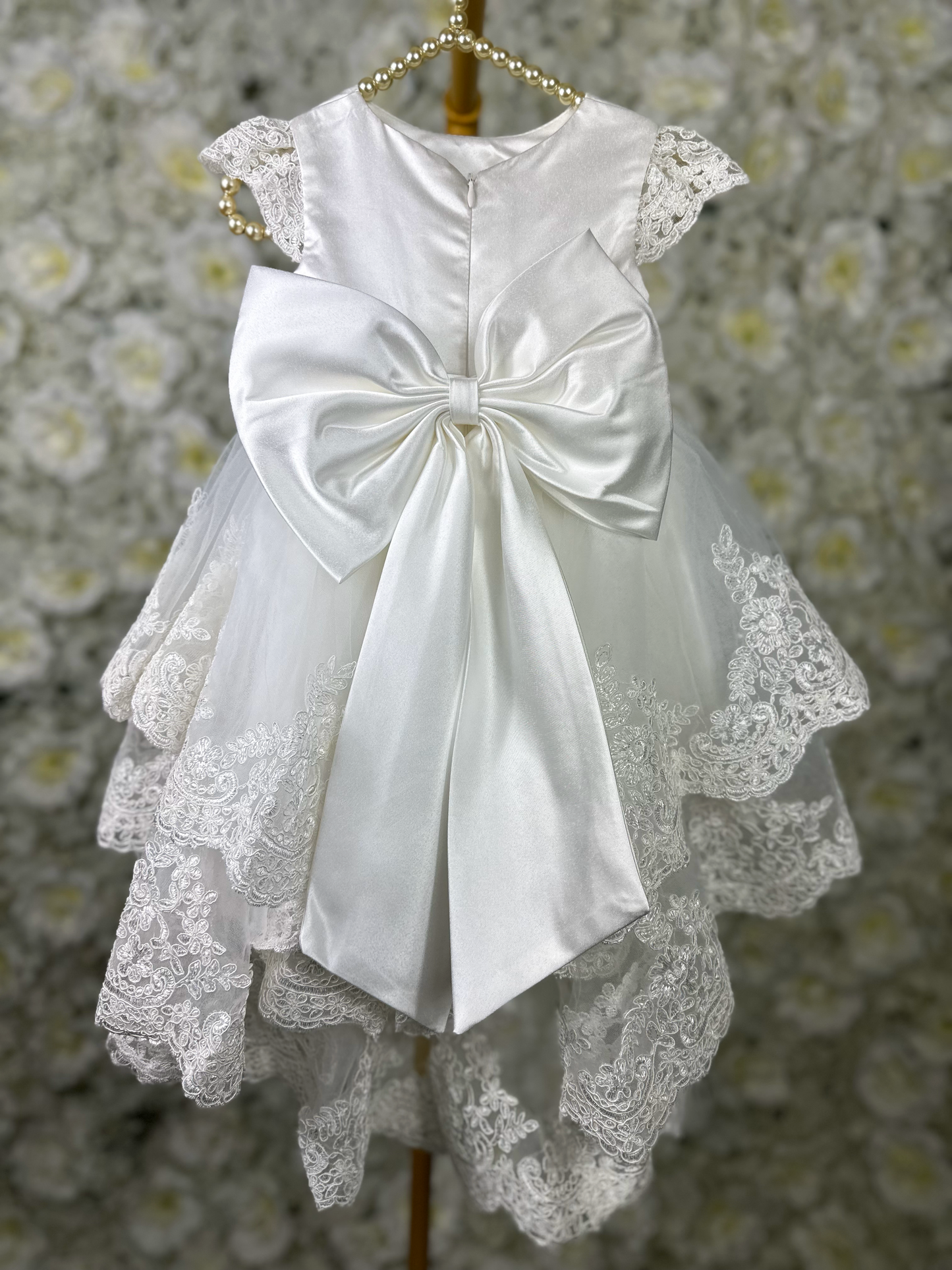 LB | Florence Dress | High-Low Satin & Lace