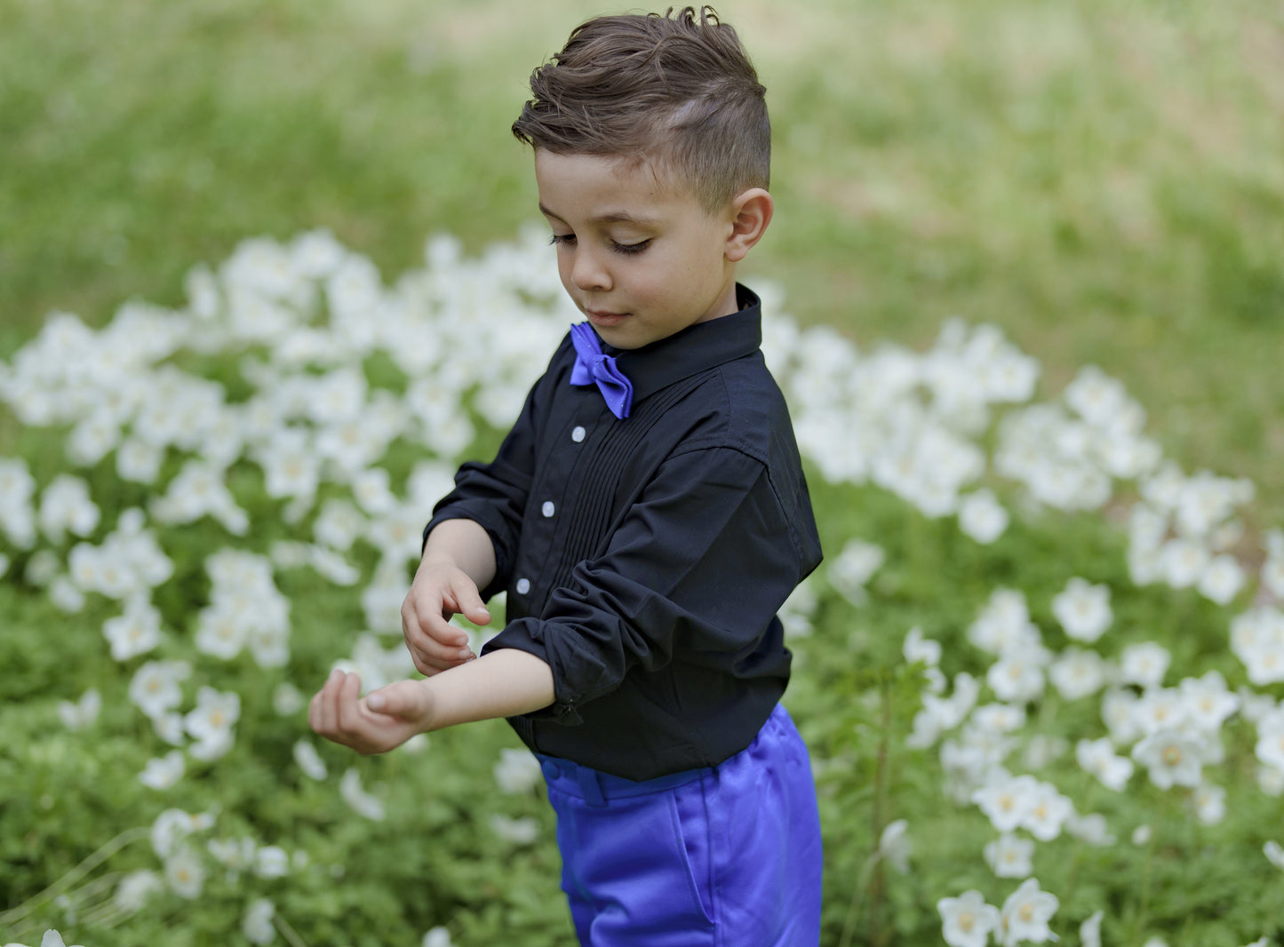 Boys Bamboo Blend Pleated Dress Shirt