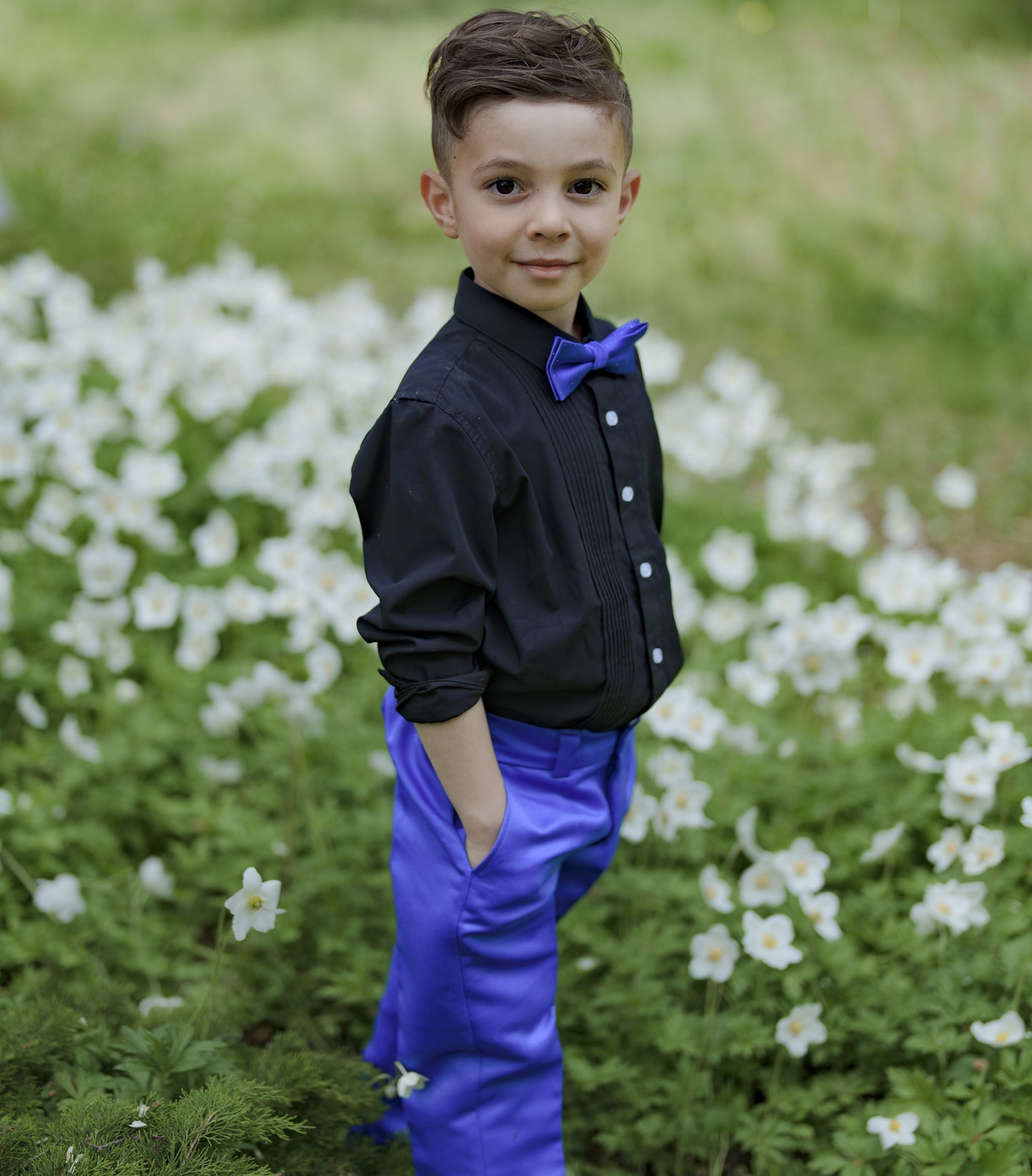 Boys Bamboo Blend Pleated Dress Shirt