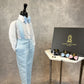 LB Creased Suspender Dress Pants With Matching Bow- Baby Blue